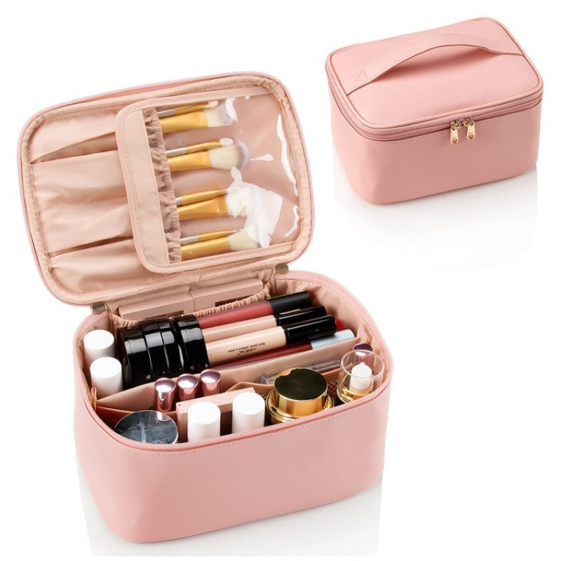 Cosmetic Organizer Bag with Structured Design and Versatile Compartments Bowlift