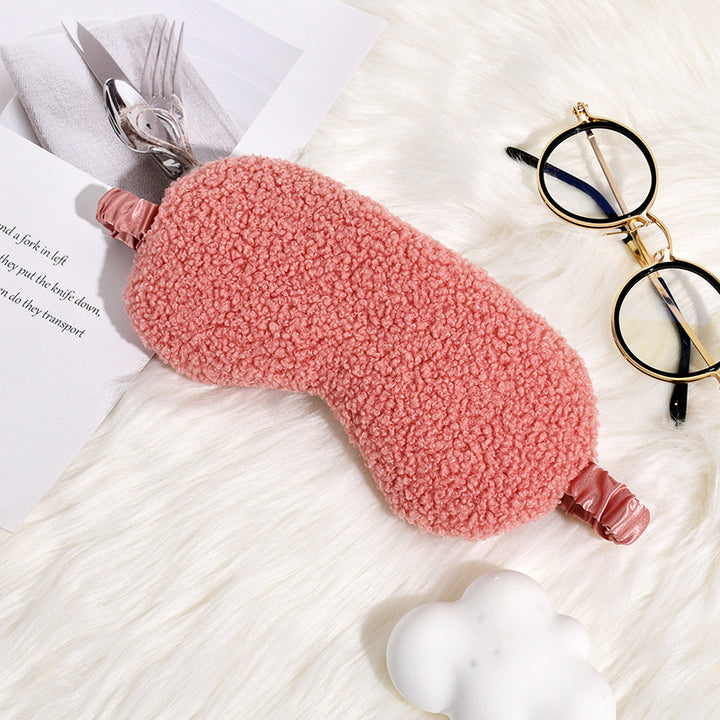 Women's cuddly thermo sleep mask made of teddy fleece with adjustable satin band Bowlift