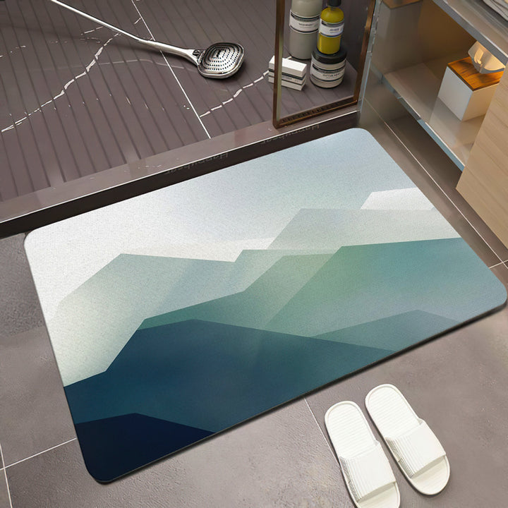 Scenic Mountain Landscape Bath Mat Bowlift