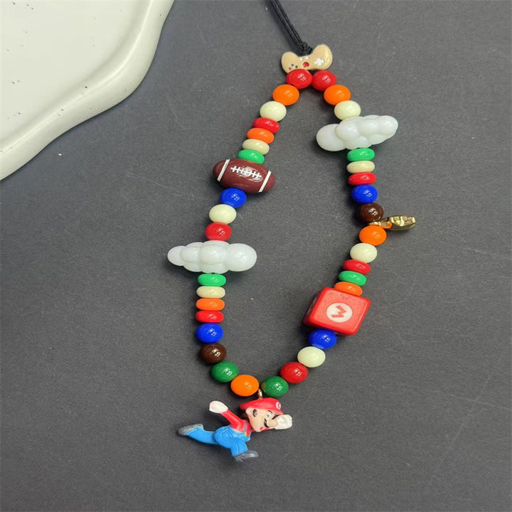 Colorful Character-Themed Beaded Lanyard Bowlift