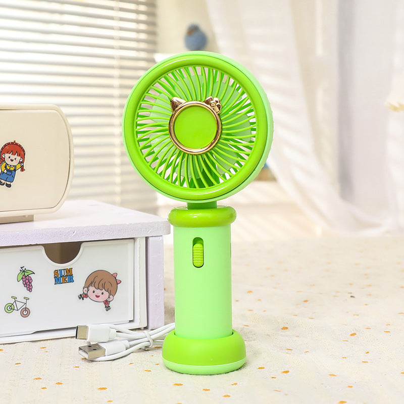 Women Portable Handheld Fan with Cute Cat Design Bowlift