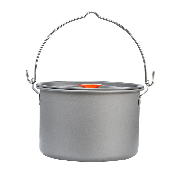 lightweight anodized aluminum camping cooking pot with bail handle and secure lid Bowlift