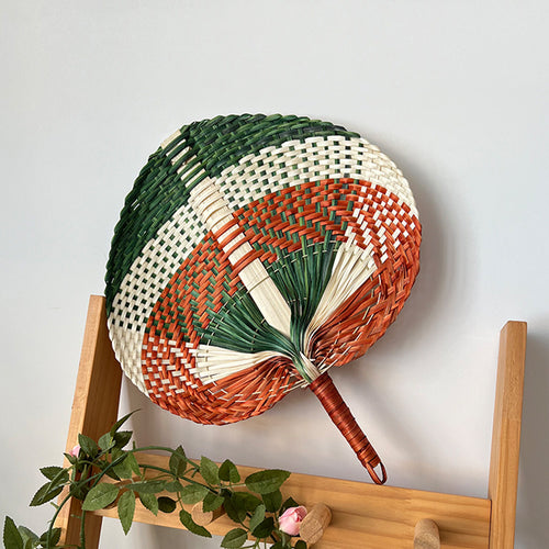Women Hand-woven Fan made of natural material Bowlift