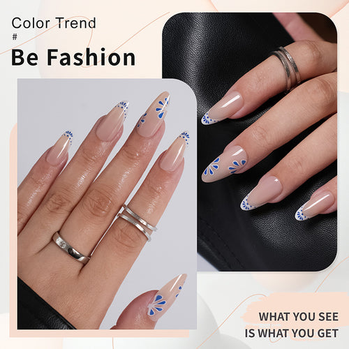 Decorative Floral Press-On Nail Set