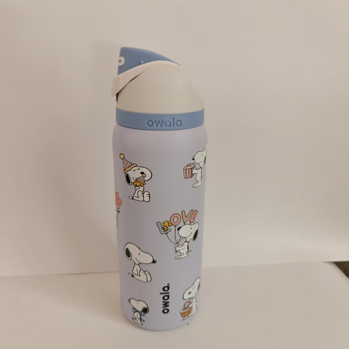Double-Wall Vacuum Insulated Stainless Steel Travel Bottle With Flip Straw Leakproof Lid And Character Print
