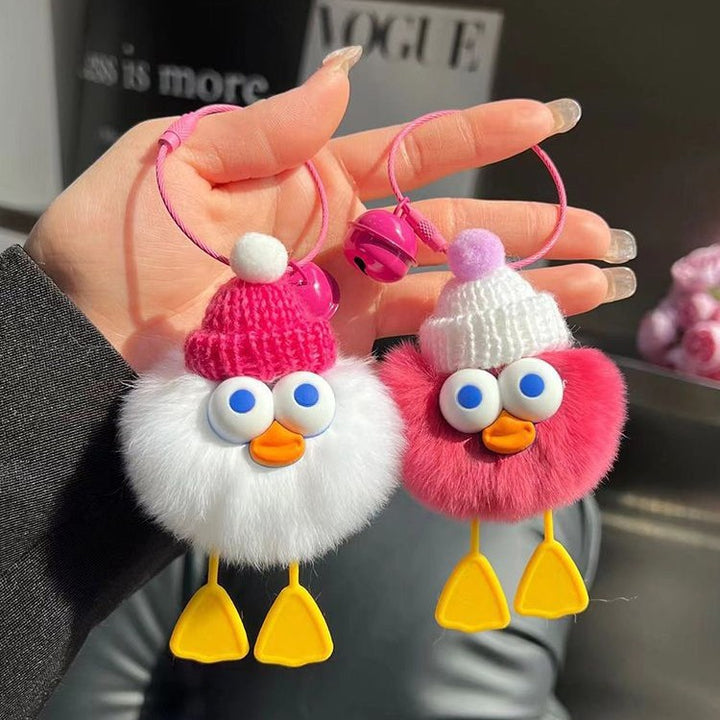 Cute Plush Duck Keychain Accessory Bowlift