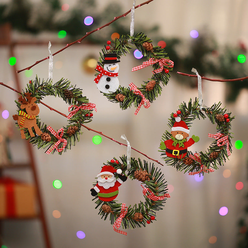 Festive Pine Cone Wreath with Reindeer Decoration Bowlift