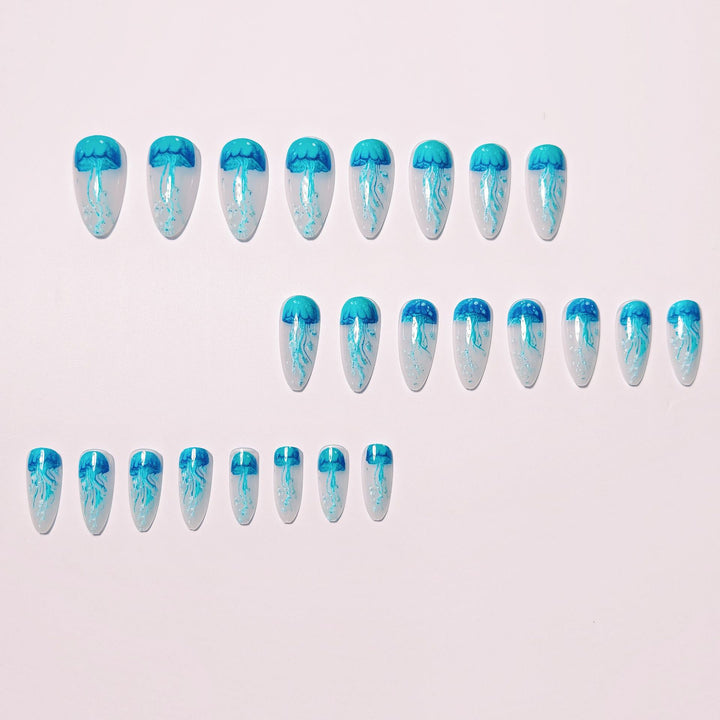 Artistic Jellyfish Design Nail Art Bowlift