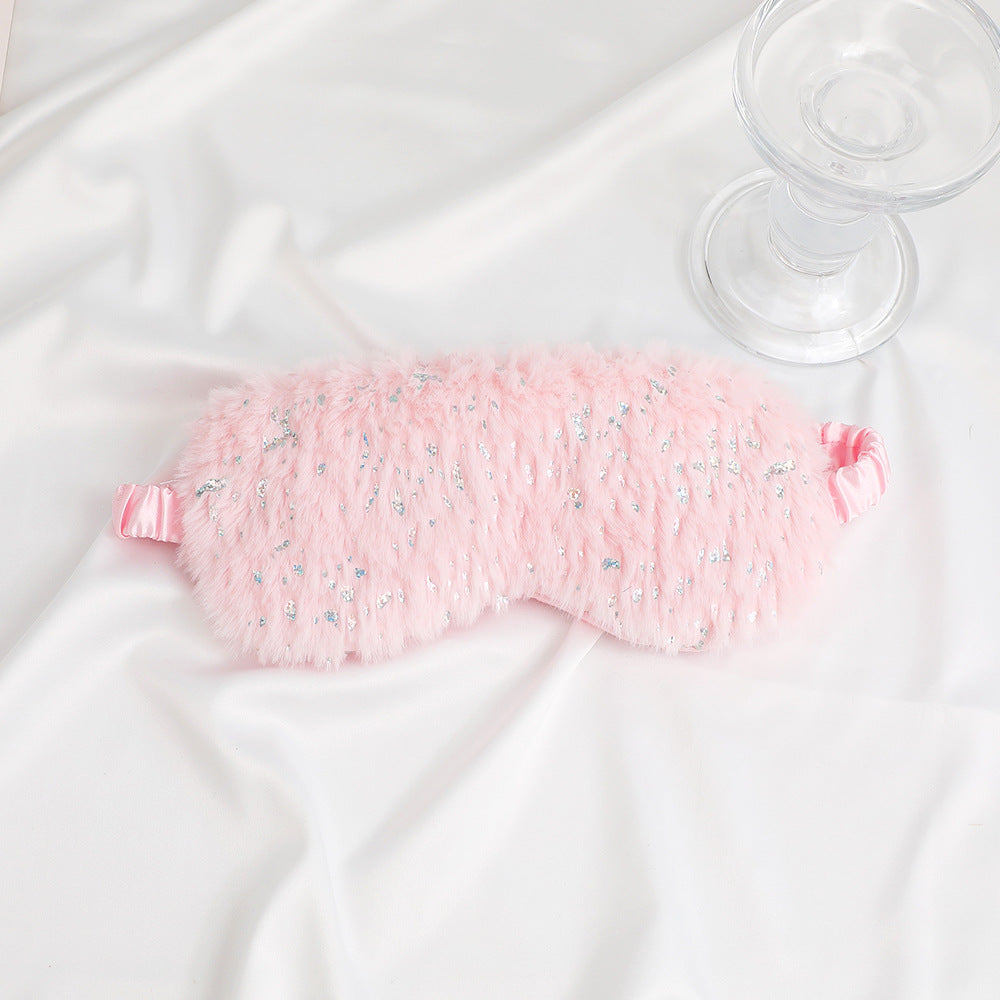 Unisex soft eye mask made of faux fur with festive motif embossing Bowlift