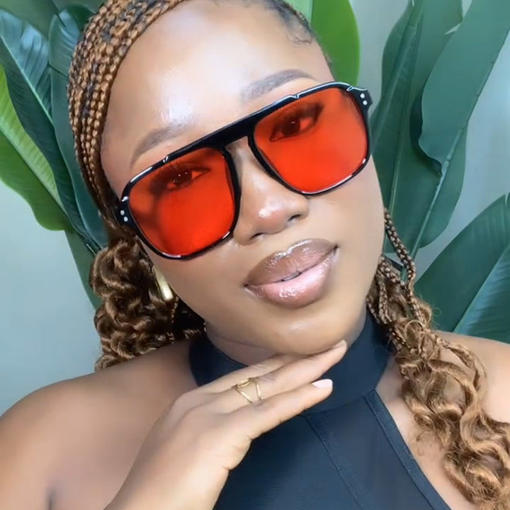 Ladies geometric sunglasses with polarized yellow lenses Bowlift