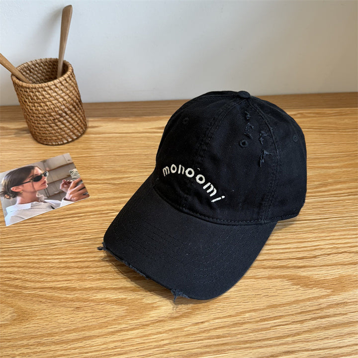 Women's Distressed Cotton Baseball Cap Bowlift