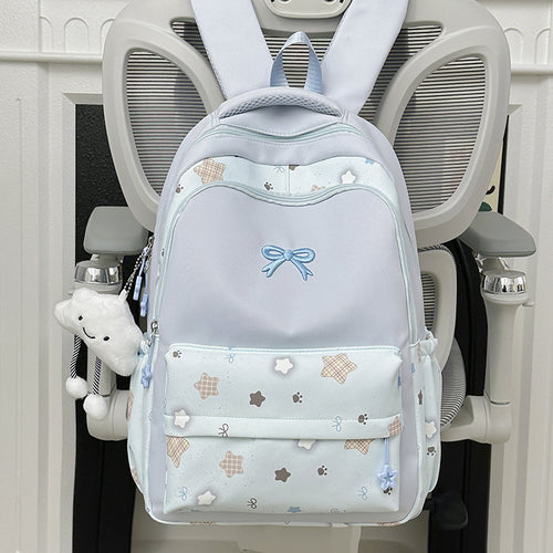 Cute Bunny-Themed Multi-Pocket School Backpack