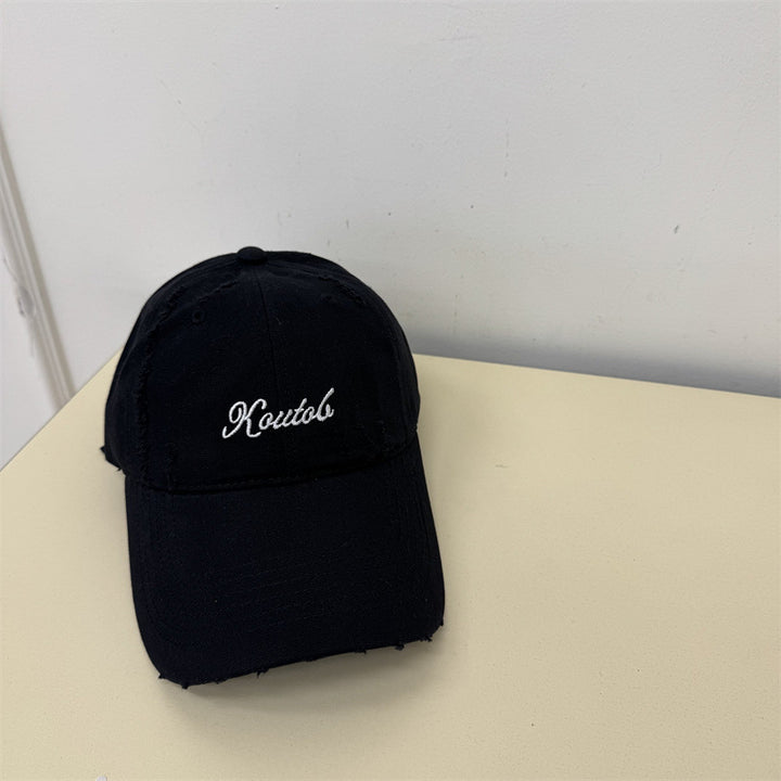 Men's Distressed Cotton Baseball Cap Bowlift 1783921814