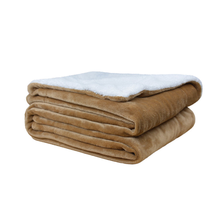 Dual-Sided Plush Throw Blanket Dog Bed