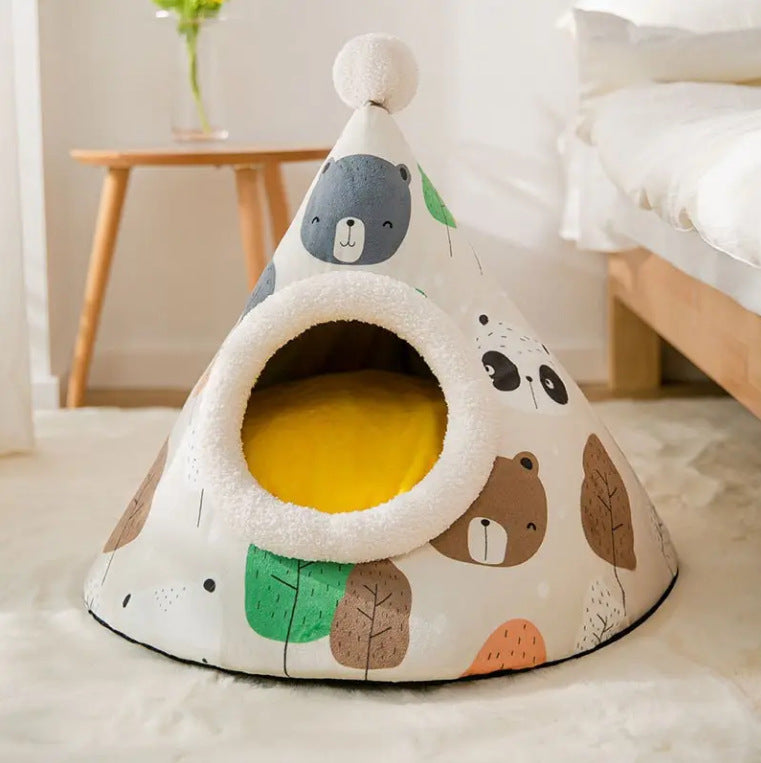 Soft Plush  Hideaway  Dog Bed