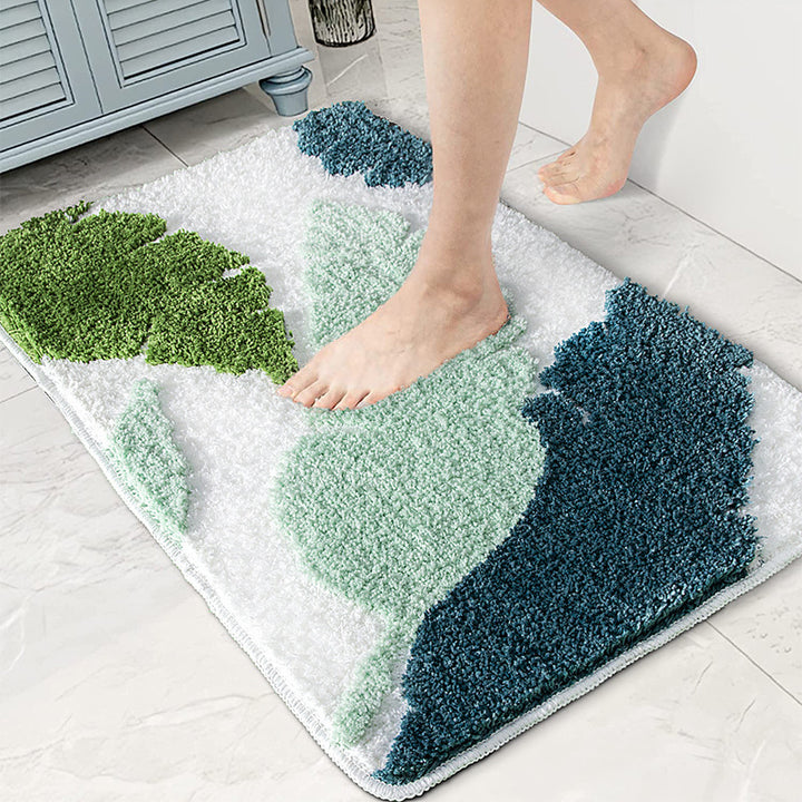 Leaf Print Bath Mat Bowlift