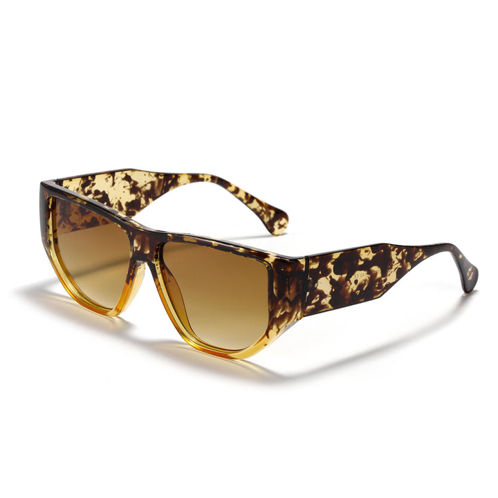 Women's trendy square sunglasses with modern tortoise pattern Bowlift