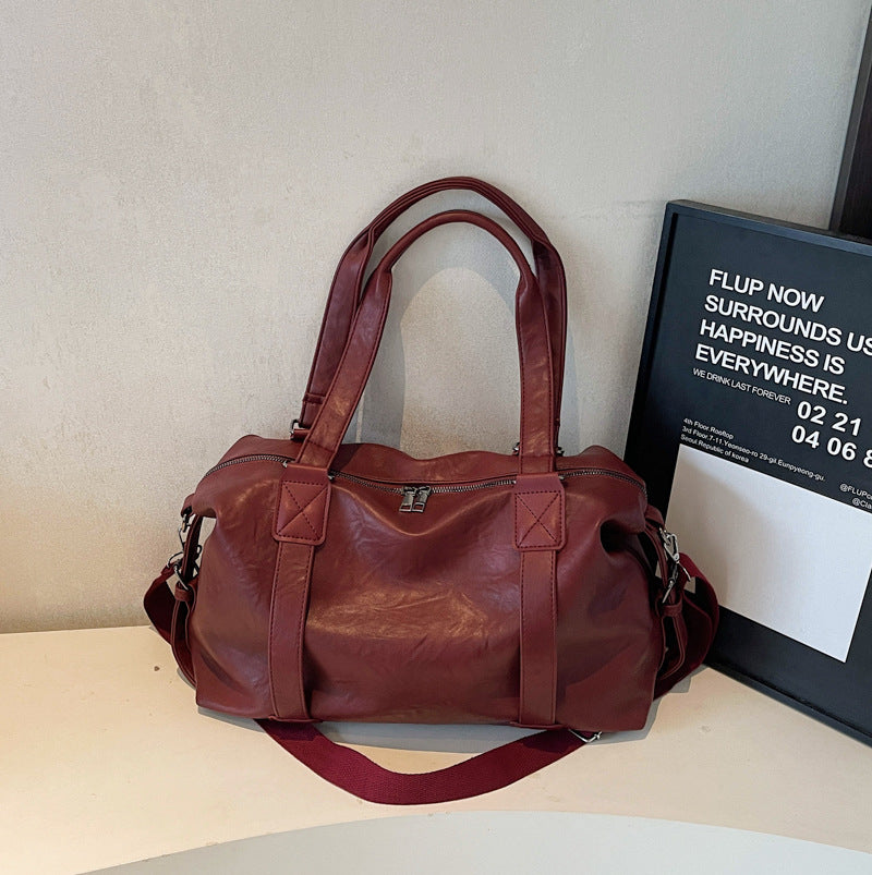 Premium Leather Weekend Travel Satchel