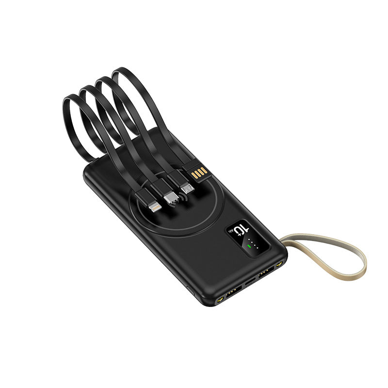 Portable Qi-Charging Power Bank with Multifunctional USB Ports Bowlift
