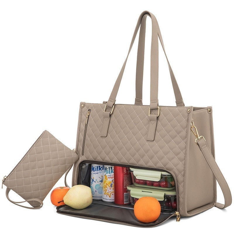 Quilted Multi-Pocket Insulated Lunch Tote Bowlift