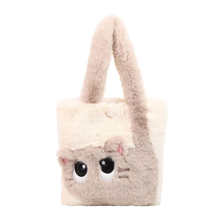 Plush shoulder bag with cat motif Bowlift