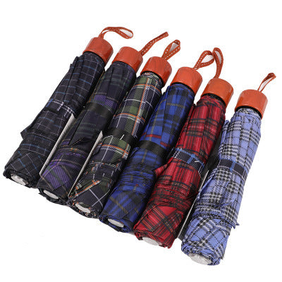 Compact Folding Travel Umbrella with Wind Resistant Fiberglass Ribs and Ergonomic Handle Bowlift