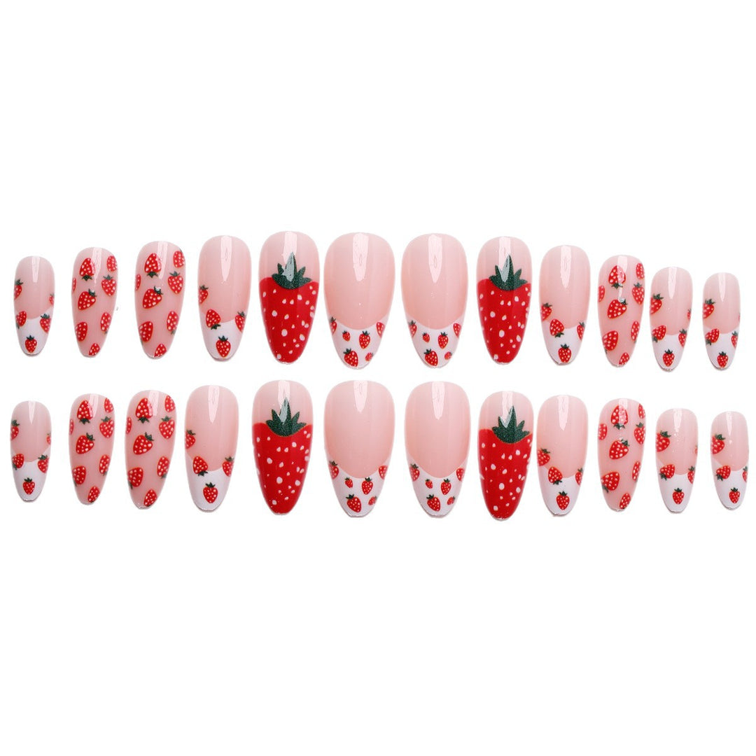 Artificial nails with strawberry design Bowlift