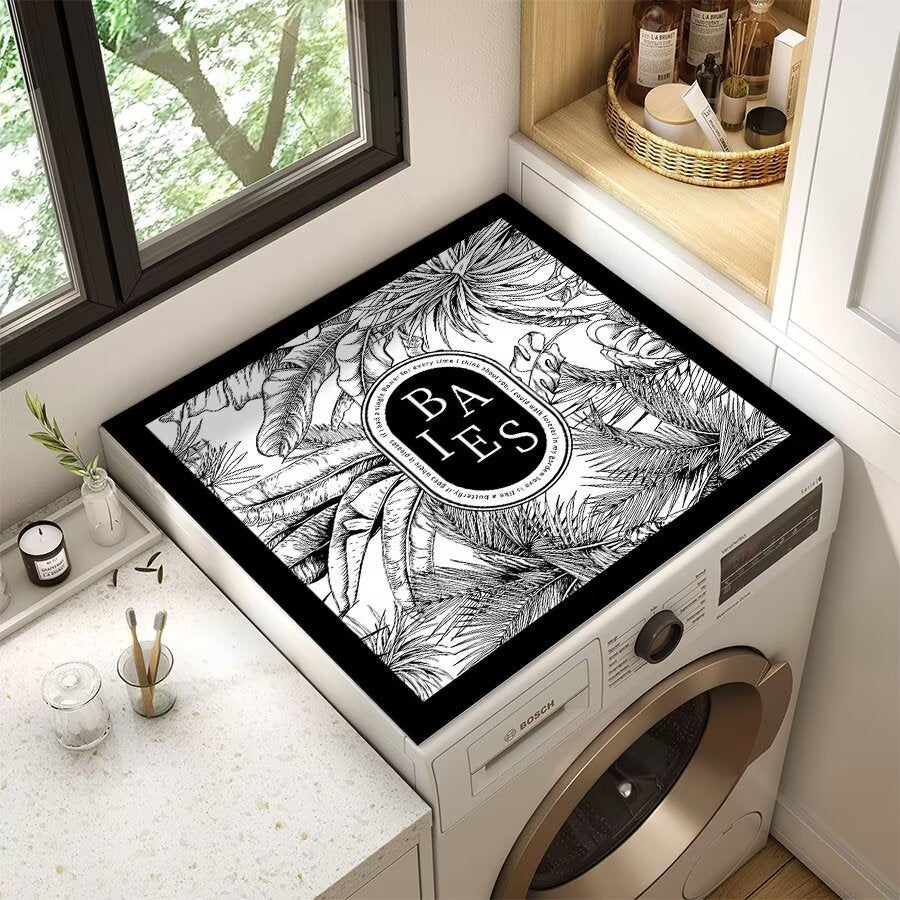 Decorative Floral Laundry Room Counter Mat Bowlift