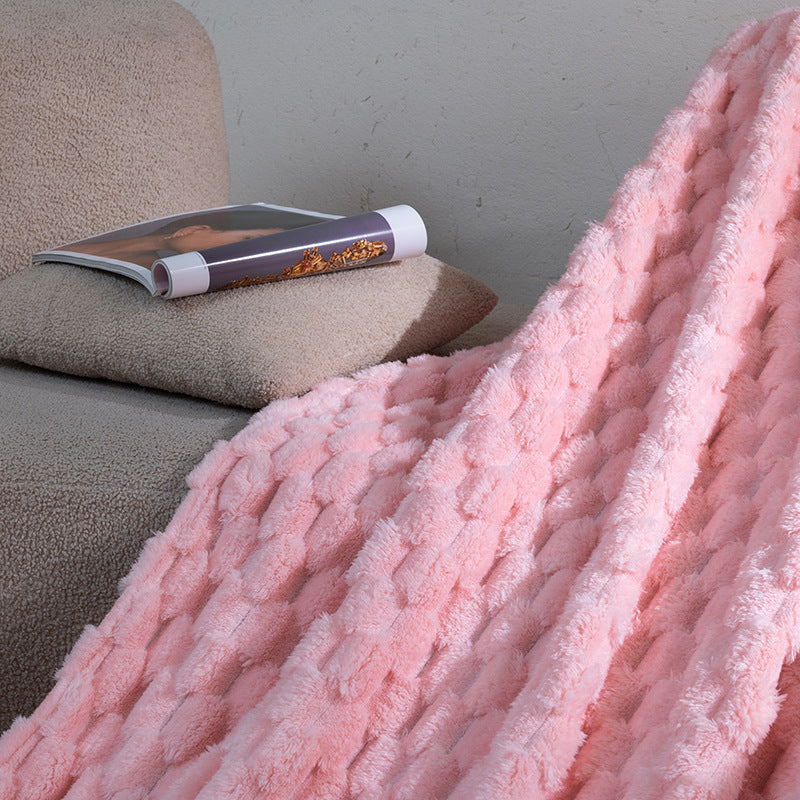Ladies Soft and Luxurious Plush Blanket with Detailed Rib Structure Bowlift