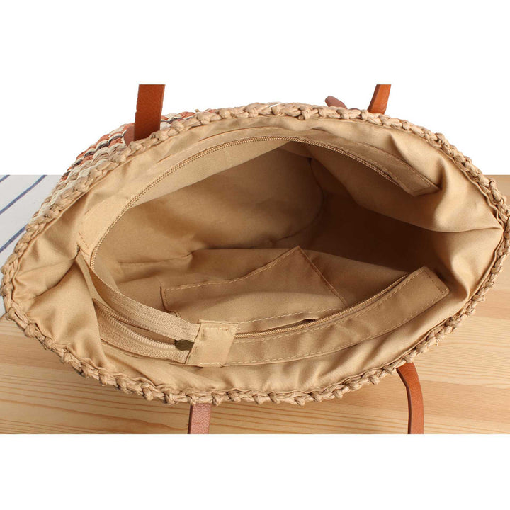 Braided shopping bag with high-quality leather handles Bowlift