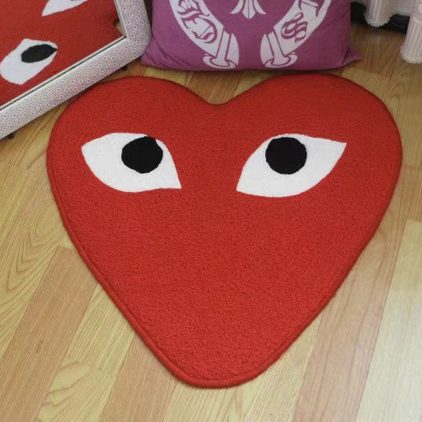 Heart-Shaped Decorative Plush Rug Bowlift