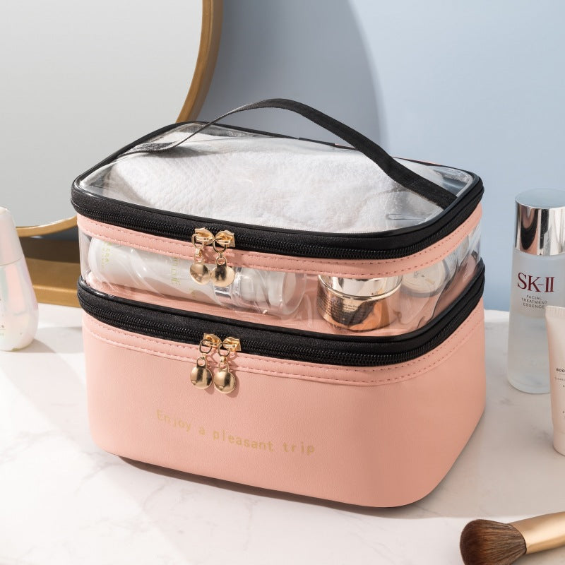 Dual-Layer Transparent Cosmetic Organizer Bowlift