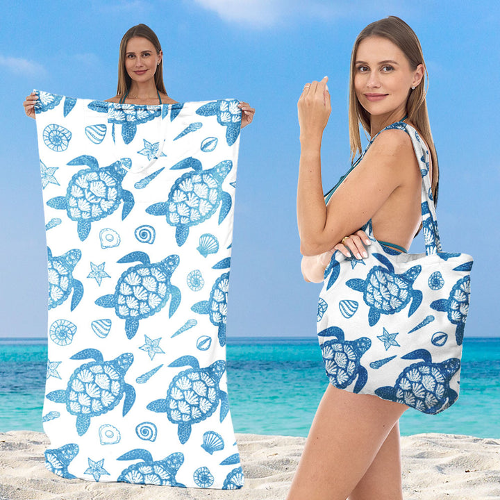 Beach towel with elegant floral patterns Bowlift
