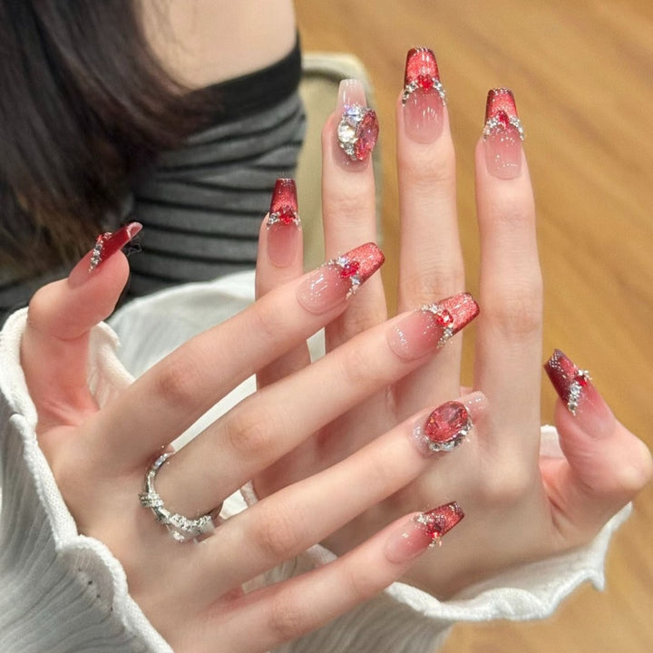 Glossy Square Tip Press-On Nails Bowlift