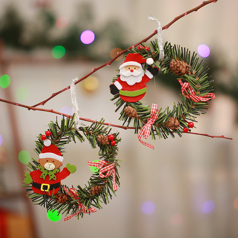 Festive Pine Cone Wreath with Reindeer Decoration Bowlift