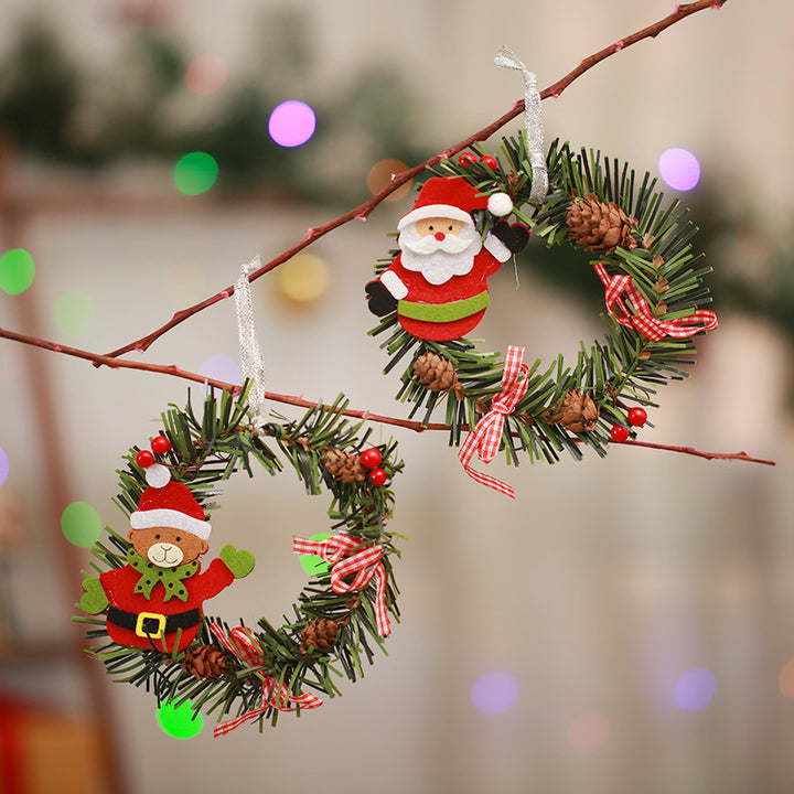 Festive Pine Cone Wreath with Reindeer Decoration Bowlift