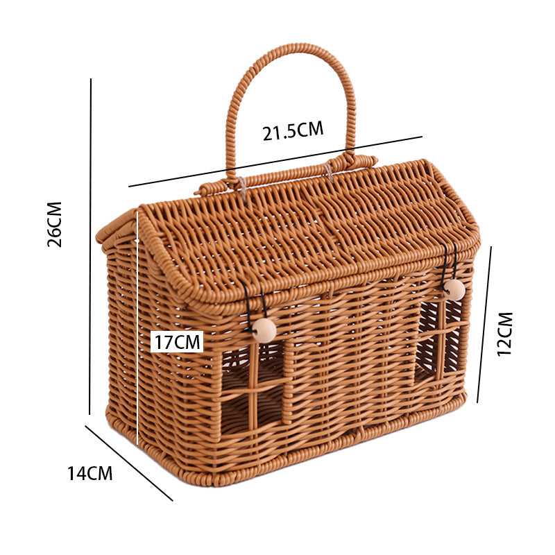 Charming Woven Storage Basket with Lid Bowlift
