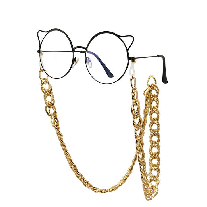 Chain-Detail Cat-Eye Glasses Bowlift