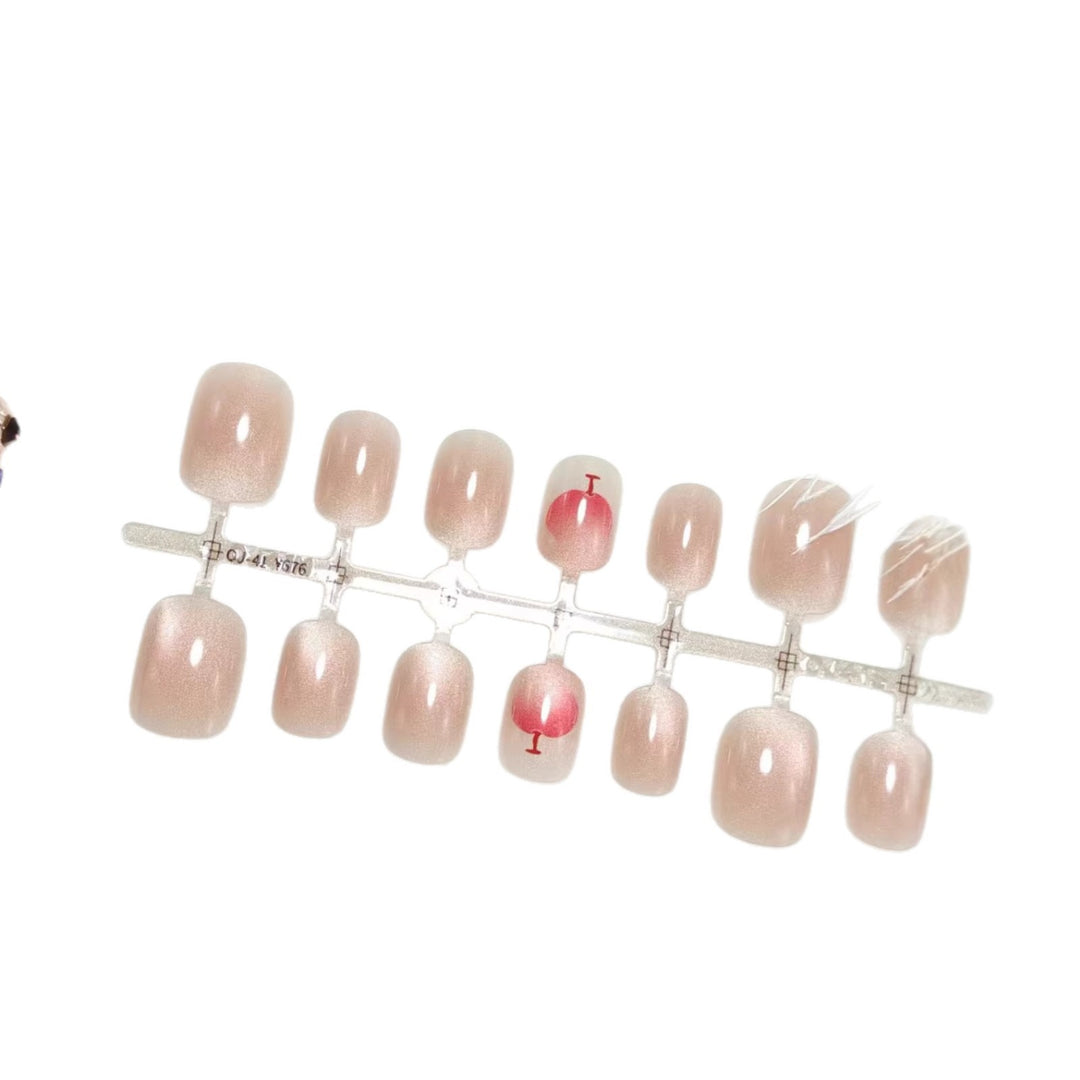 Artificial nails with elegant gradient and glitter accent design Bowlift