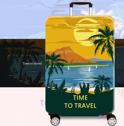 Women's Hard Shell Suitcase with Gorgeous Sunset Design Bowlift