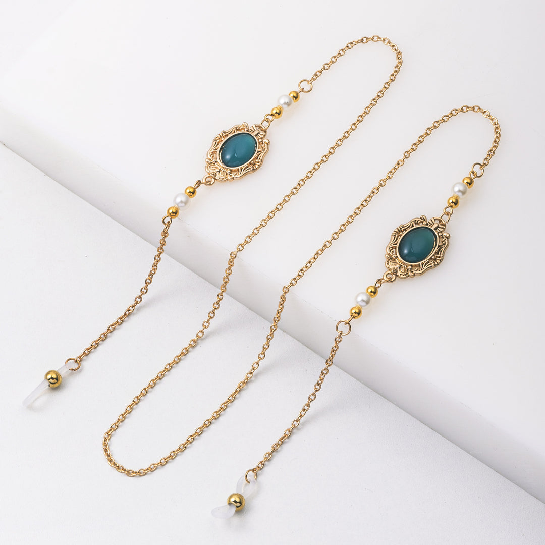 Ornate Eyewear Chain with Gemstone Accents Bowlift