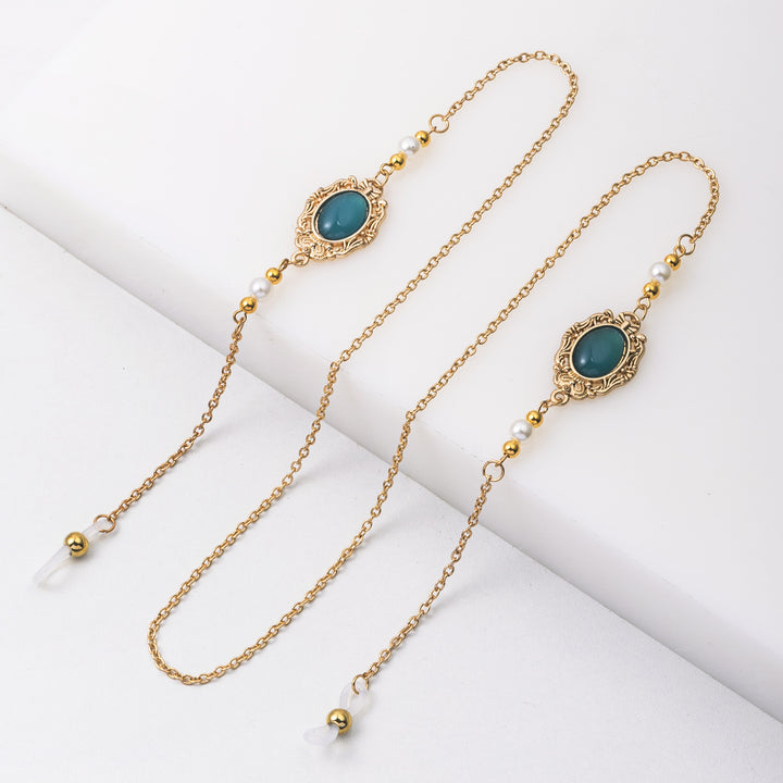 Ornate Eyewear Chain with Gemstone Accents Bowlift