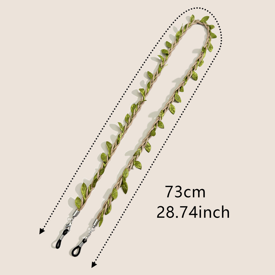 Decorative Leaf-Accented Eyewear Chain Bowlift