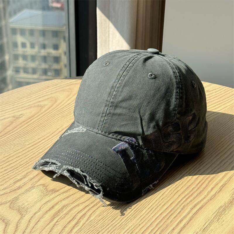 Men's Distressed Cotton Baseball Cap Bowlift 1784270811