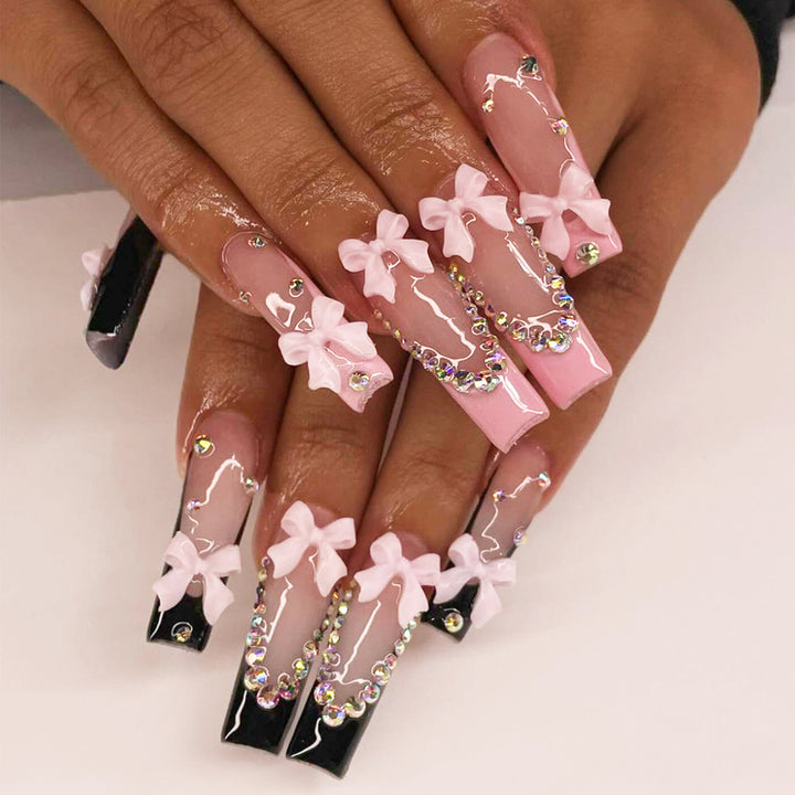 Glamorous Glittery Stiletto Press-On Nails Bowlift