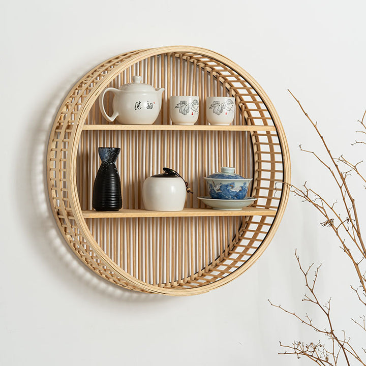 Circular Bamboo Wall Shelf Bowlift