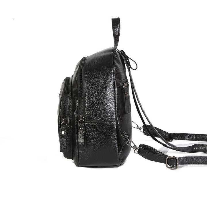 Stylish Leather Mini Backpack Bowlift