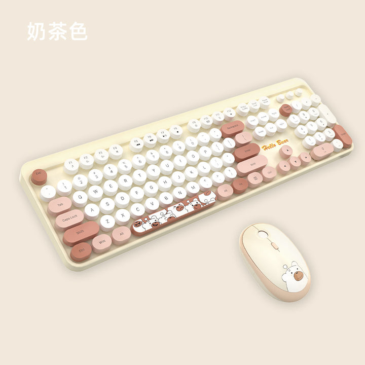 Cute Themed Wireless Keyboard and Mouse Set Bowlift