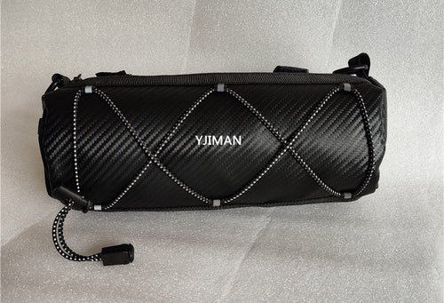 compact medium tubular bicycle handlebar storage bag with reflective bungee and Velcro attachment Bowlift