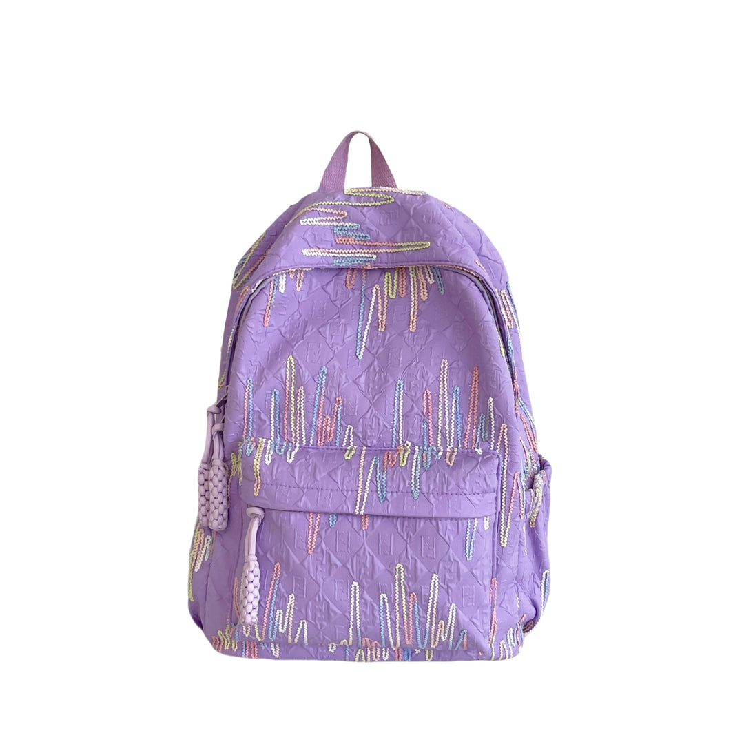 Patterned Backpack with Additional Compartments Bowlift
